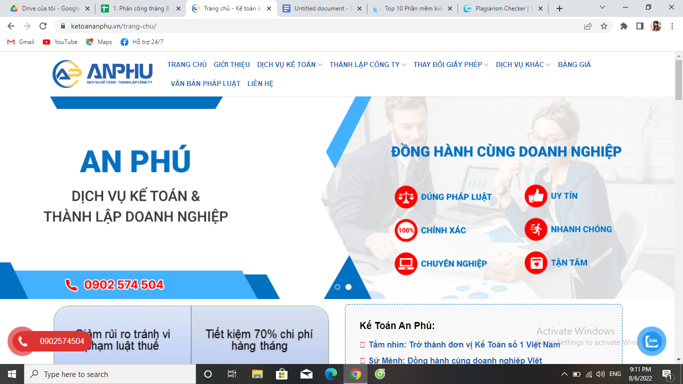 Kế toán An Phú cung cấp dịch vụ thành lập công ty tại Bình Thạnh
