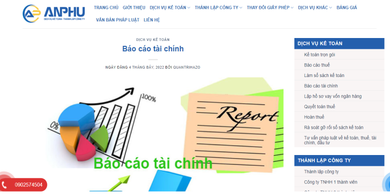 An Phú - Đơn vị cung cấp dịch vụ báo cáo tài chính uy tín
