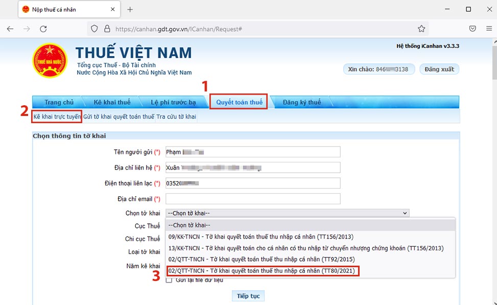 Kê khai thuế TNCN tại cơ quan thuế địa phương