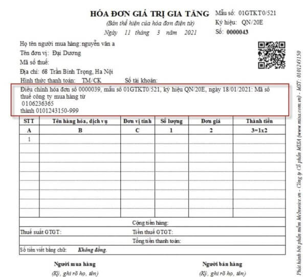 Quy định về nội dung trên hóa đơn VAT điện tử